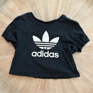 Adidas Black Logo Crop Top – Medium